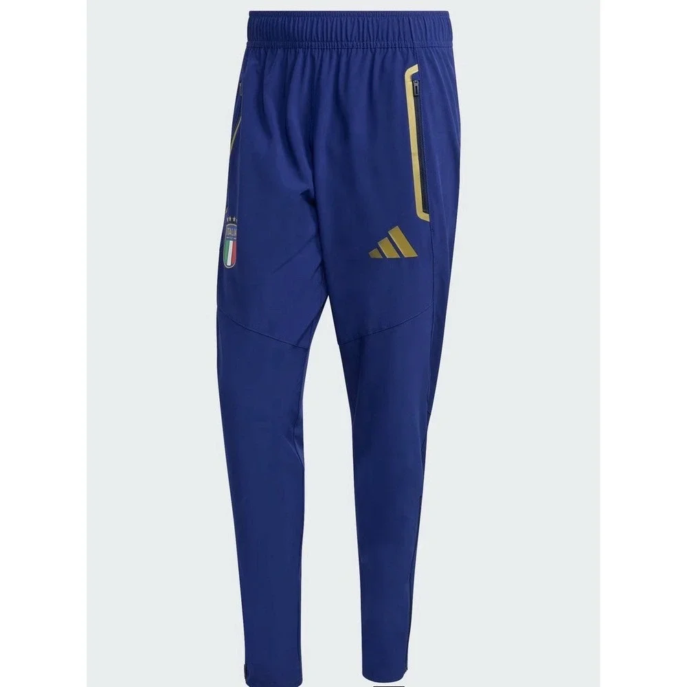 Adidas Italy Soccer National Team Men's Tiro Travel Pants Size L Blue New